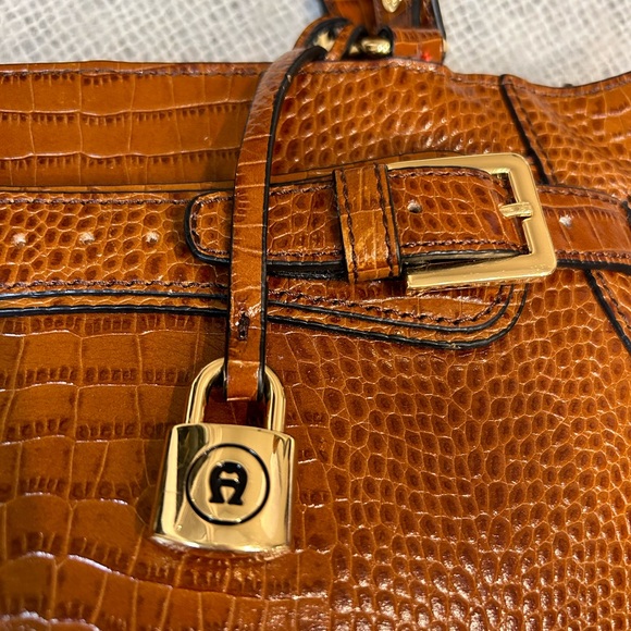 Etienne Aigner Embossed Leather Handbag - Picture 3 of 11